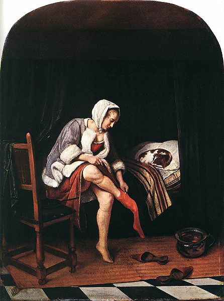 Woman at her toilet